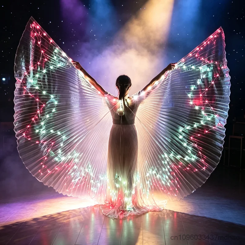 Electronic Light Up Costumes LED Colorful Wings Adult Wings Dance Professional Accessories Butterfly Wings for Party Stage Show