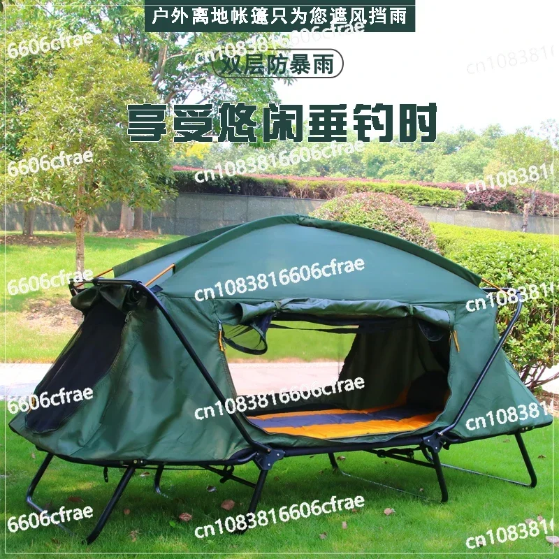 Tent Outdoor Camping Rain-proof Thickened Camping Double-layer Cold-proof Fishing Special Off-ground Tent Rainstorm-proof Double