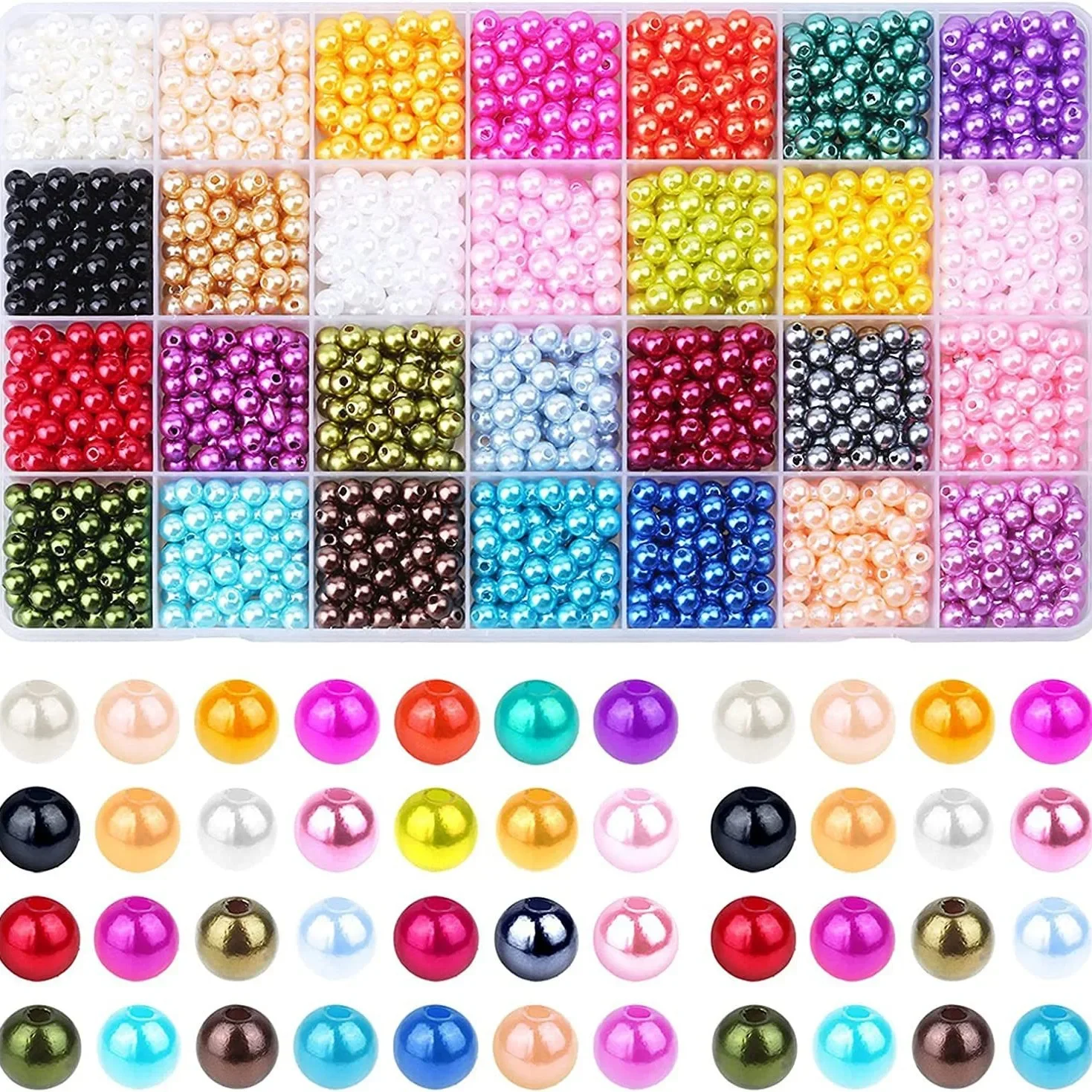 1960 pieces of 6MM28 color ABS dyed pearl DIY loose bead bracelet necklace material jewelry accessories