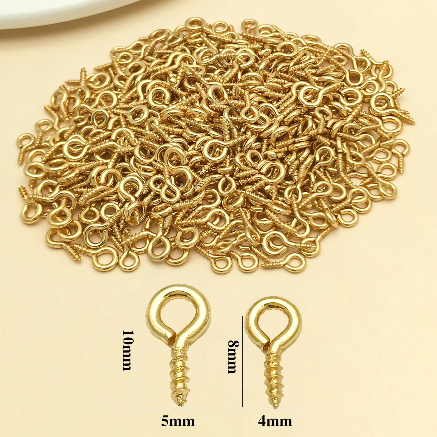 5pcs 18K Gold-Plated Copper Thick Sheep's Eye Studs Pendant Jewelry Making DIY Earrings Charms for Jewelry Bracelets Necklace view 5