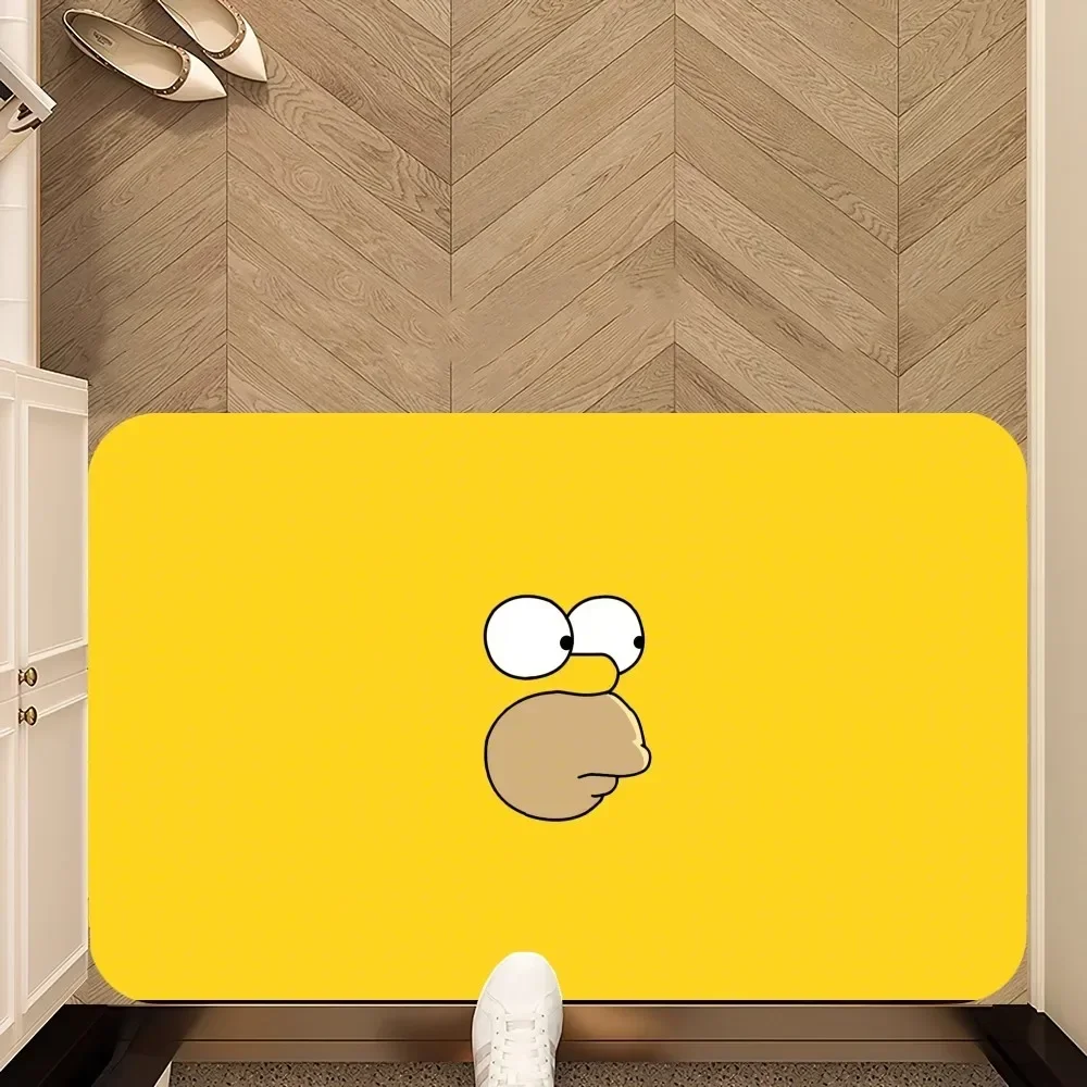 MINISO The Simpsons Floor Mat Floor Mat Bedroom Decoration Balcony Anti-Slip Doormat Living Room Rug