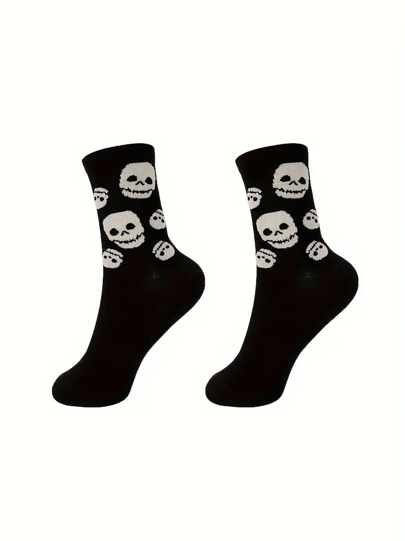 6pairs Halloween Style Men\'s Trendy Cartoon Bat Pumpkin Pattern Crew Socks, Breathable Comfy Casual Street Style Unisex Socks Fo