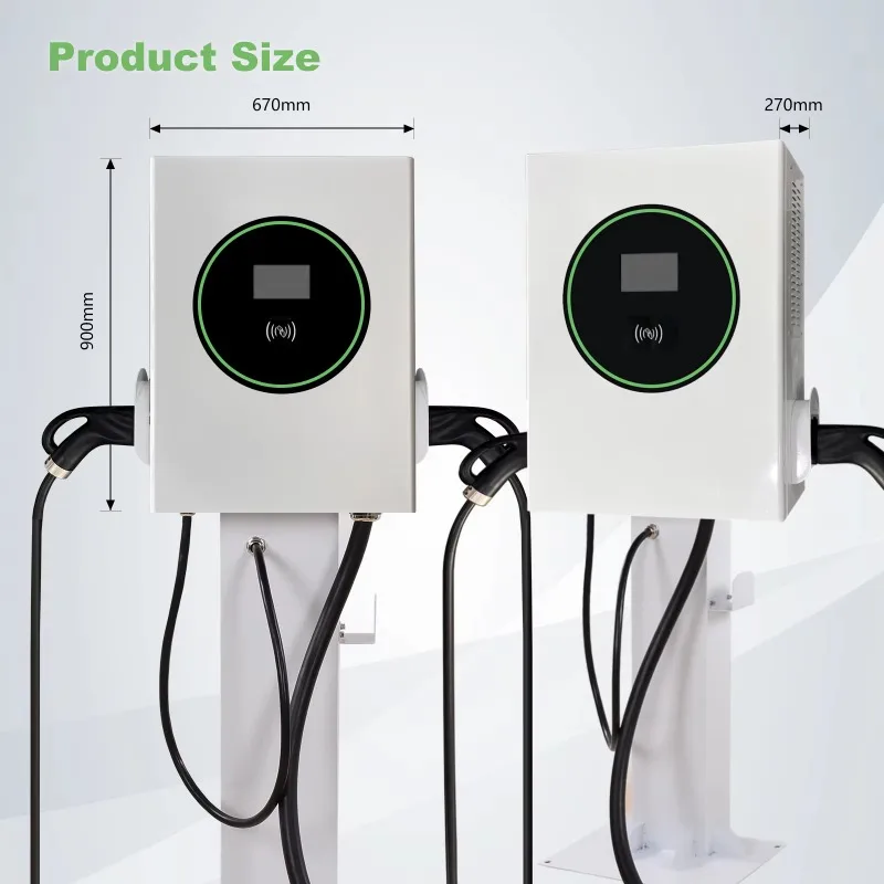 Custom New 60kW 40kW GB/T+CCS2 DC EV Charger Dual Gun Wall-Mounted EV Charging Stations With OCPP1.6J