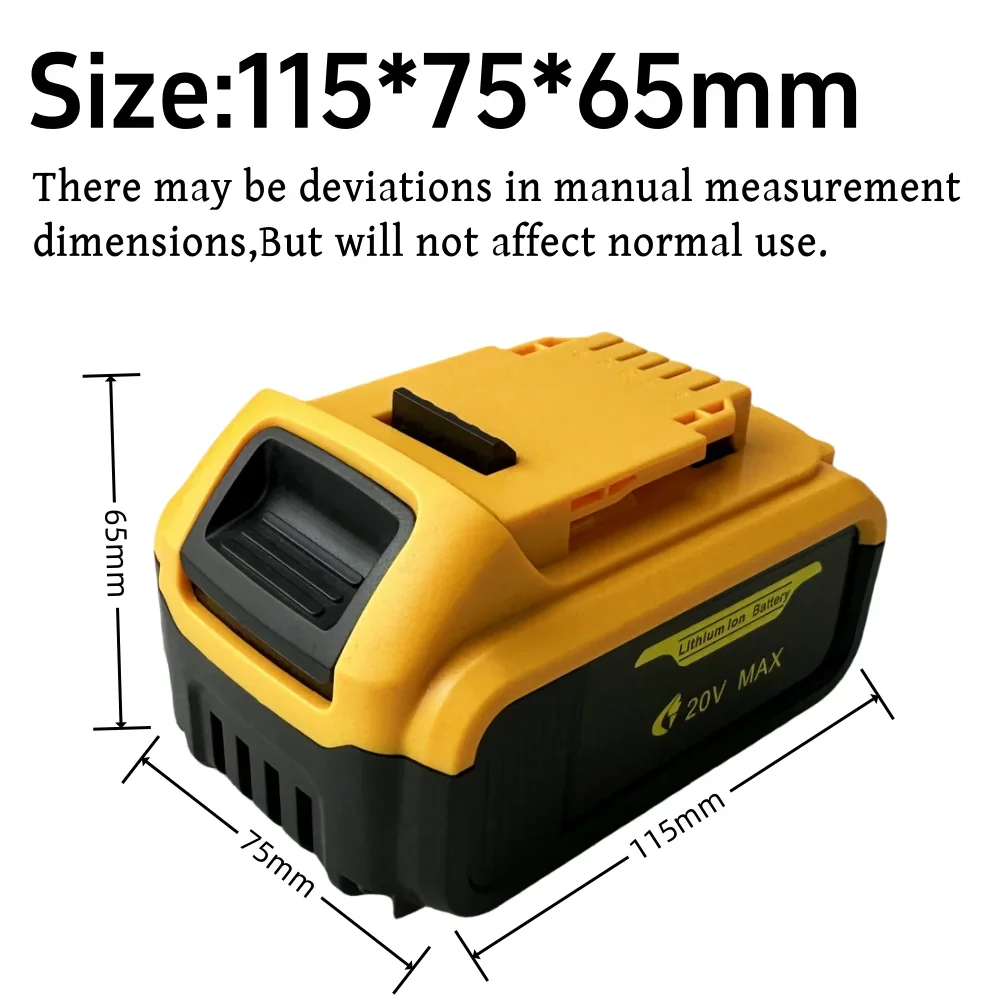 100% Compatible con Dewalt DCB200 batería de herramientas eléctricas recargables 20V 6000mAh reemplazo de batería de iones de litio DCB205 DCB206 DCB209