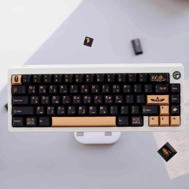 129 Keys/set GMK Pharaoh PBT Cherry Profile 5 Sided Dye Sublimation Key Caps For 61 64 68 84 96 980 104 Mechanical Keyboard