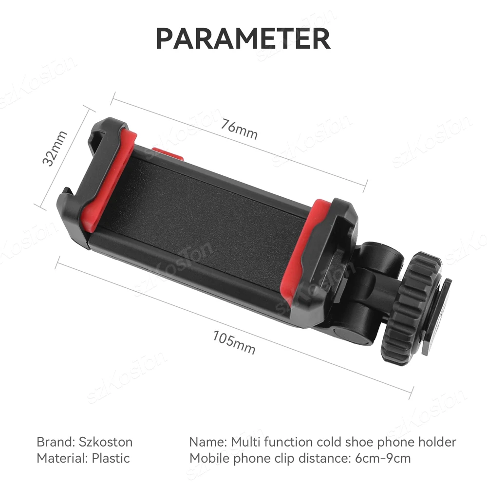 Держатель для телефона, крепление для монитора камеры DSLR, штатив с креплением с холодным башмаком для смартфона, видеосъемки