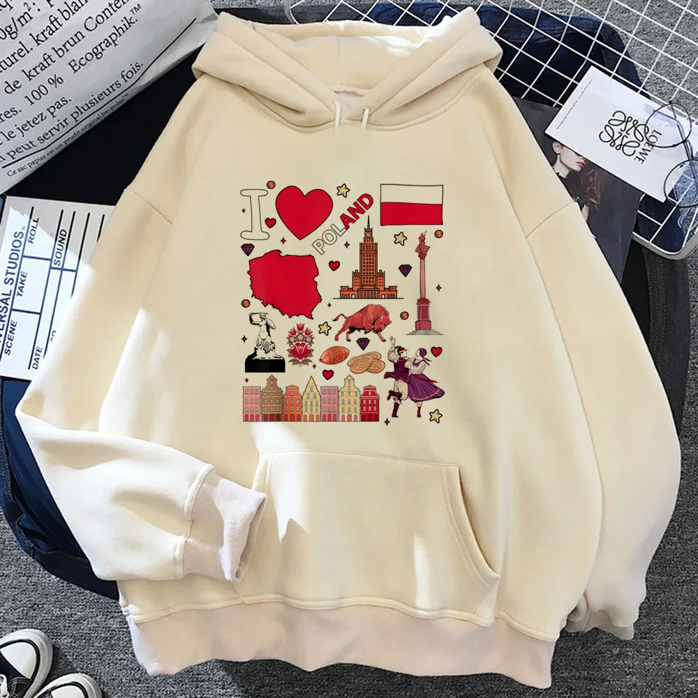 Poland hoodie graphic Y2K comic elegant trendy modern style teen sweatshirts comic manga