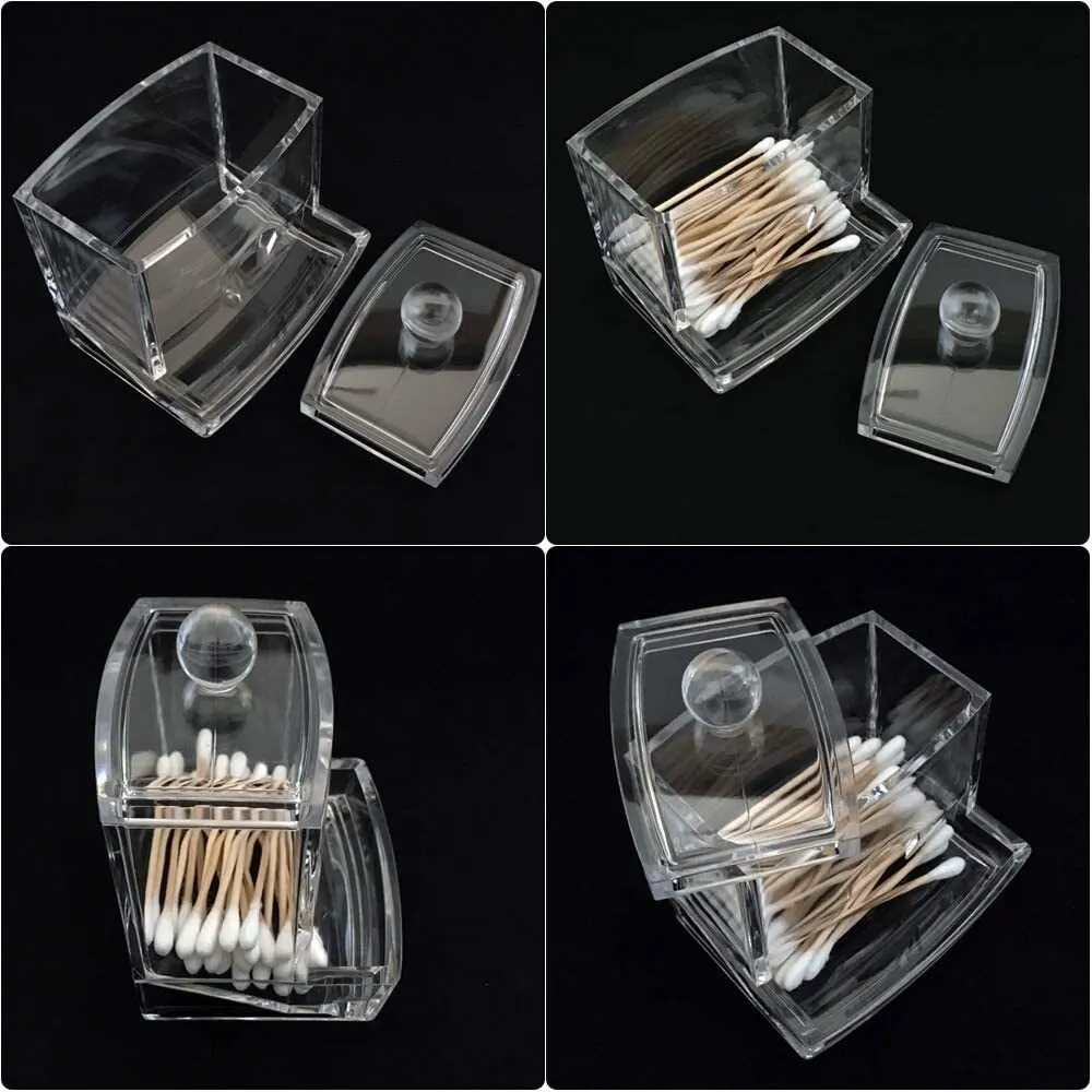 1PCS Cotton swab Ball storage Box With Lid Large capacity Bathroom AcrylicTransparent containerlar Dispenser