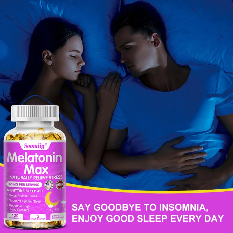 Melatonin 55mg Capsules, Natural Sleep Aid with MSM Zinc Vitamins, Fall Asleep Faster, Stay Asleep Longer, Support Immune System view 3