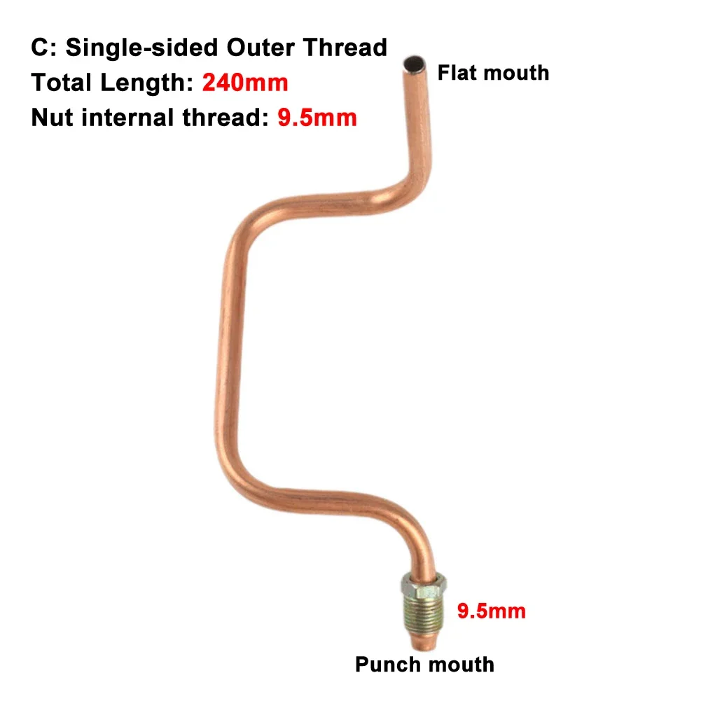 Tubo de escape de compressor de ar, tubo de extensão de mangueira de alta pressão de alumínio banhado a cobre, tubo de bomba de ar pequeno compressor de ar doméstico, 1 peça