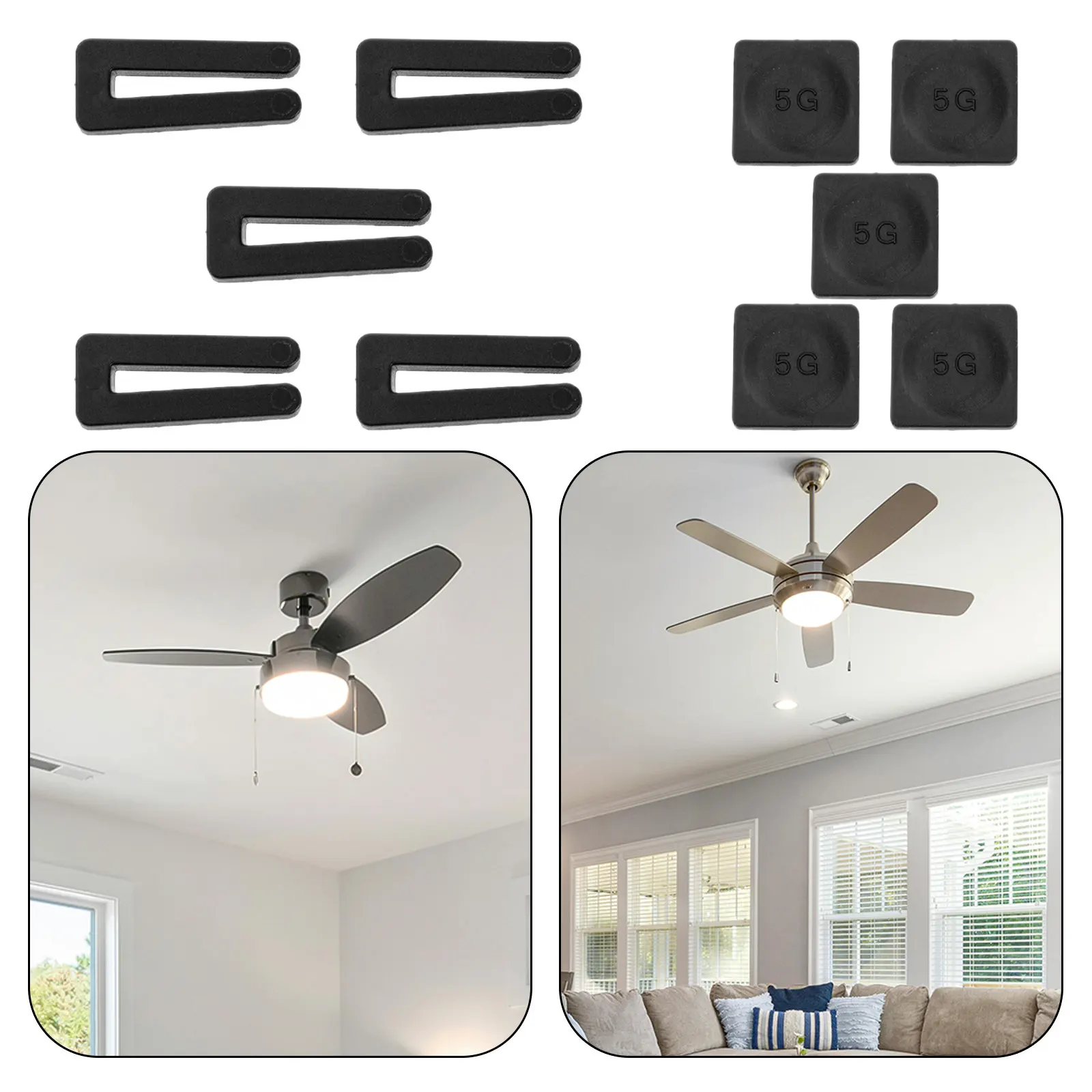 5Sets Ceiling Fan Balancing Kit with Self-Adhesive Weights and Balance Clips for Wobble Correction Noise Reduction Motor