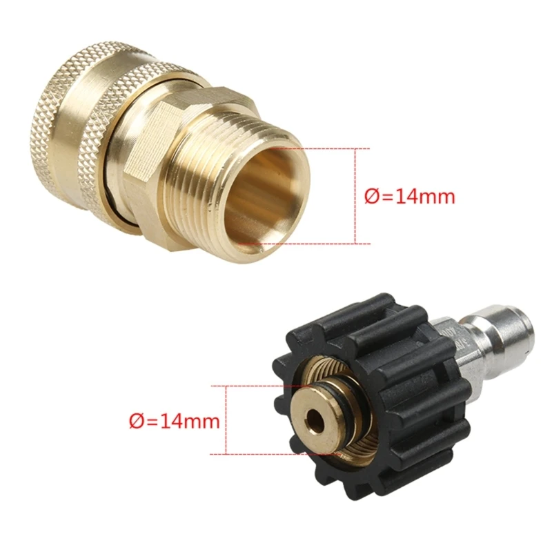 Pressure Washer Quick Connector M22 14/15mm to 3/8inch Female Fitting 4500PSI Pressure Washer Hose Thread Kits