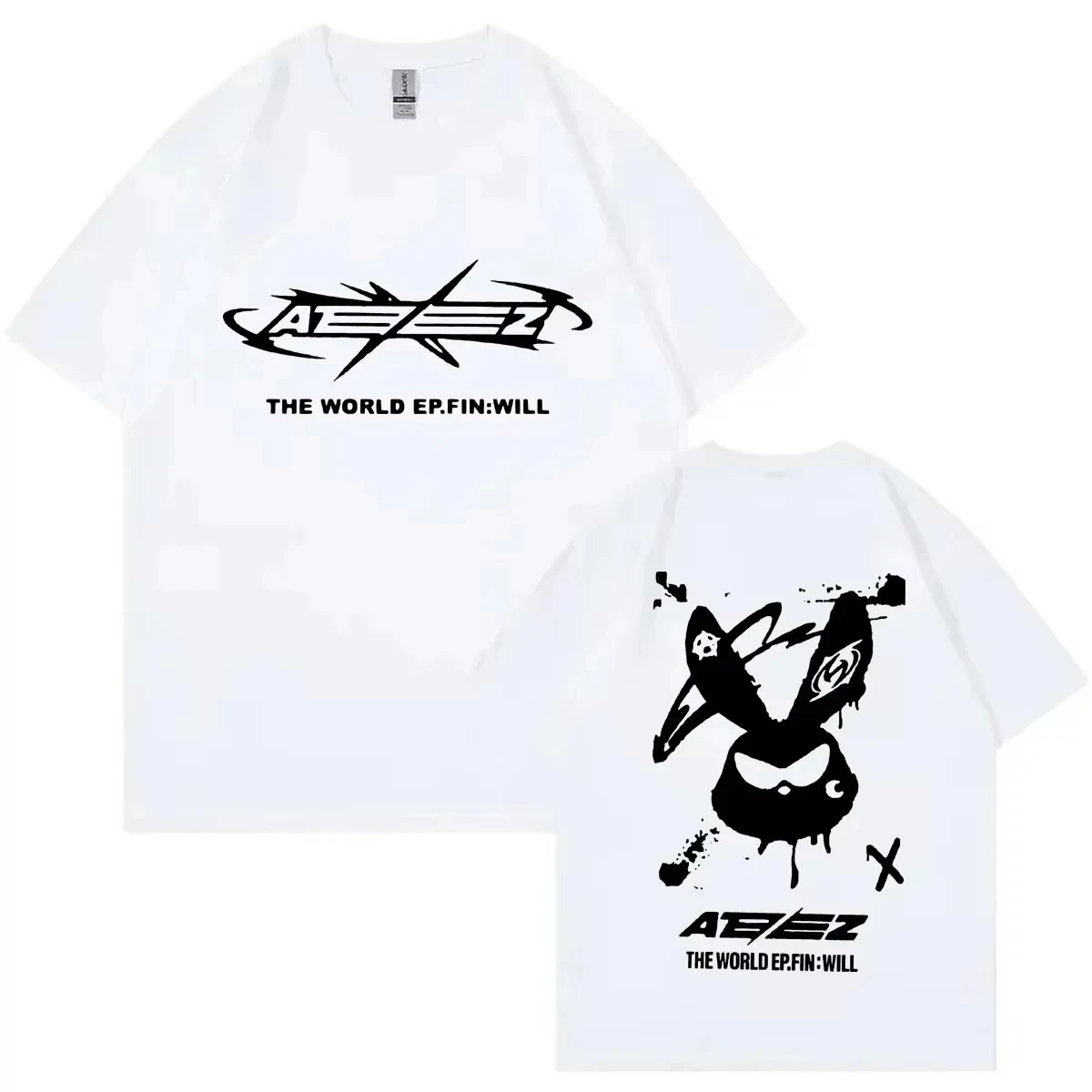 

Футболки Ateez с принтом The World Ep Fin Will Tour, мужские и женские, трендовые, в стиле хип-хоп, уличная мода, оверсайз