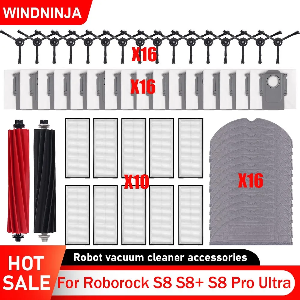 

Для Roborock Robor Vacuum S8 S8 + S8 Pro Ultra Запасные части Основная роликовая щетка Боковая щетка HEPA-фильтр Швабра Часть Аксессуары