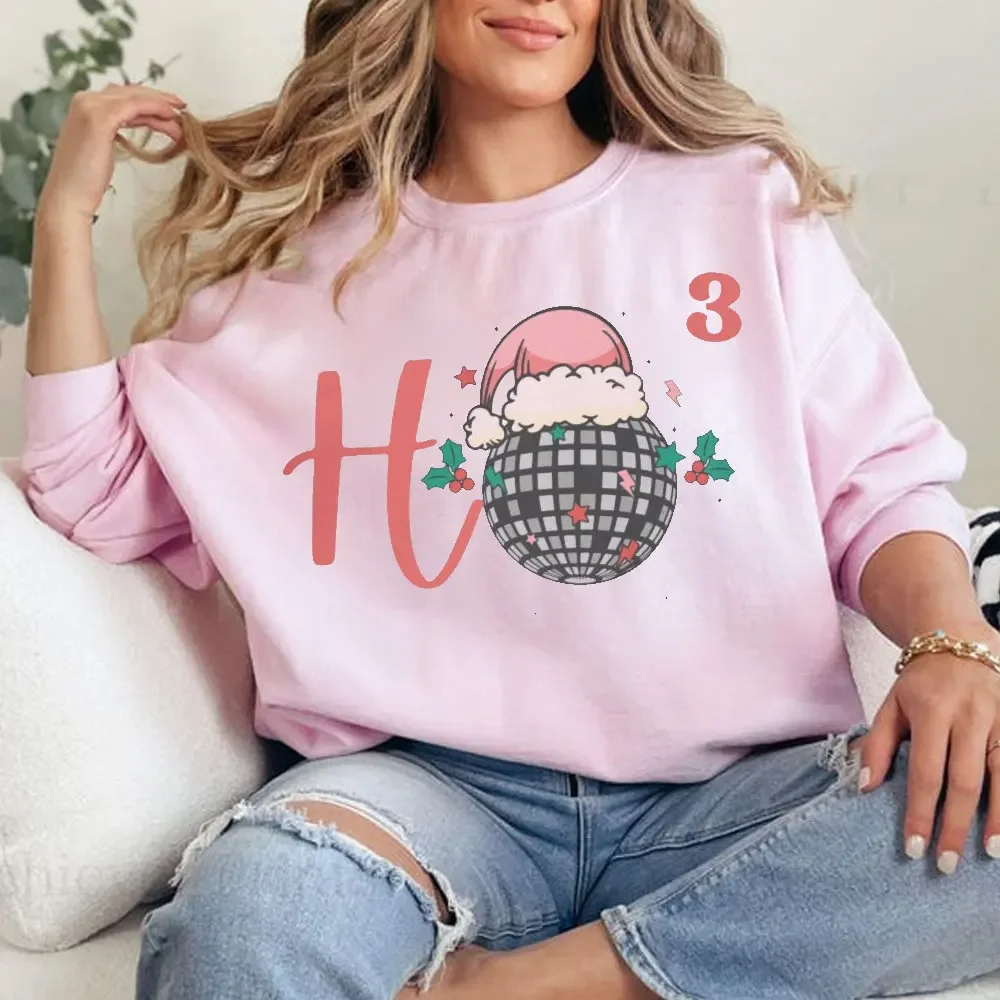 Ho Ho Ho Sweatshirt, Ugly Christmas Sweater Retro Christmas Sweatshirt Cubed Sweatshirt Gift for Math Teacher Santa Disco Ball