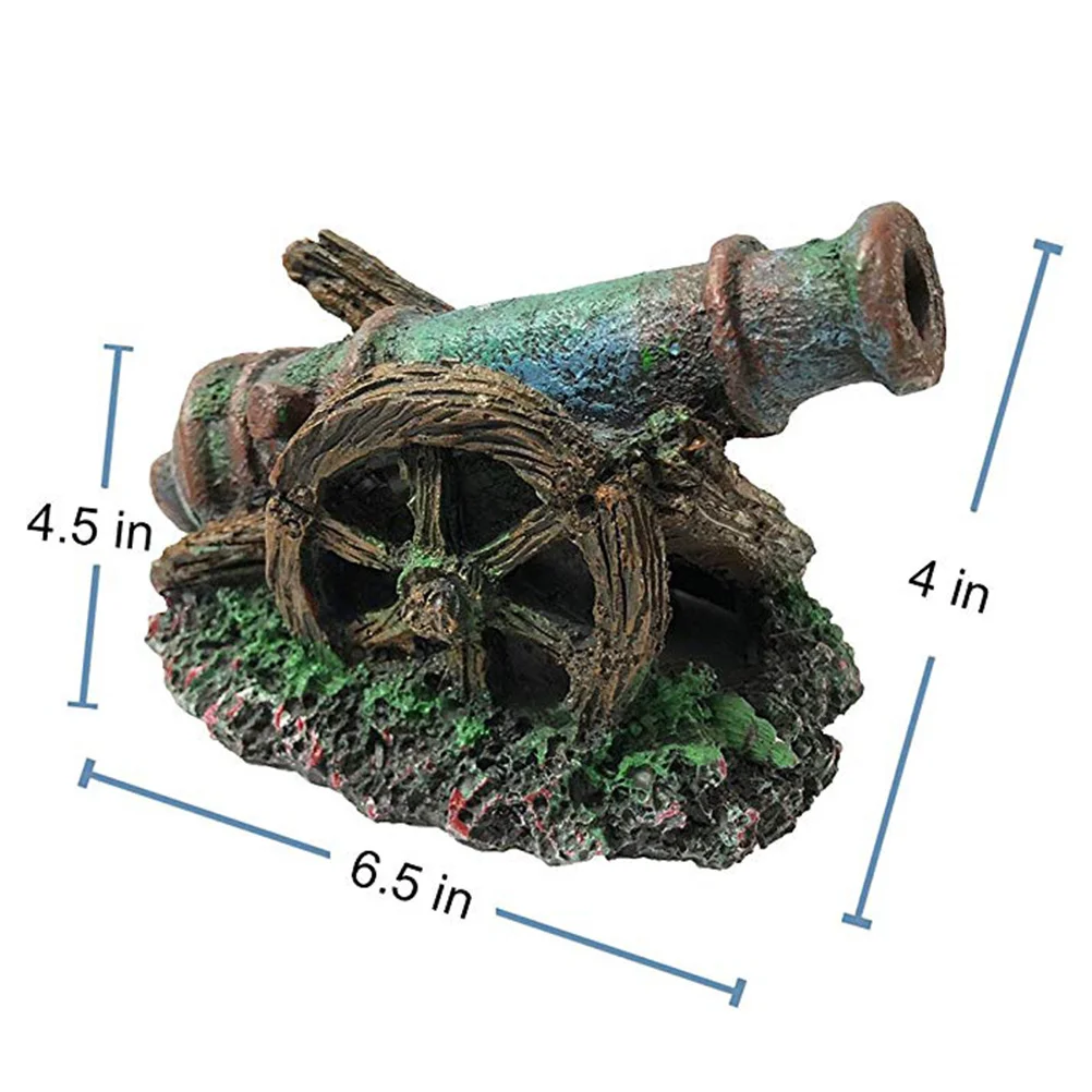 

1Pcs Fish Tank Aquarium Decor Realistic Wreckage Resin Ornament Safe Durable Landscaping Hideout Shelter for Aquarium