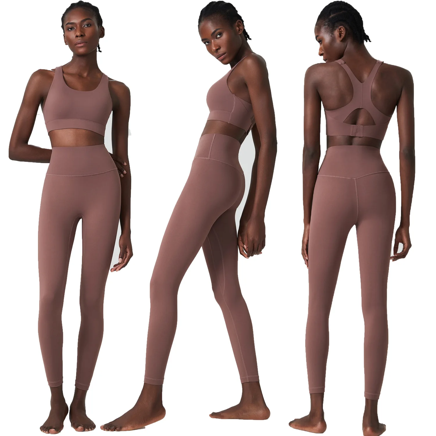 Withered-traje de Yoga informal de una pieza para mujer, ropa interior deportiva de dos piezas, copa de respiración, talla grande