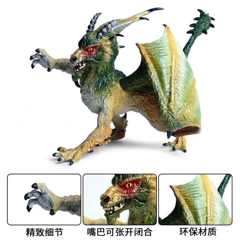 Kinderen Solide Speelgoed Dinosaurus Model Plastic Model Ornamenten Oude Mythische Dieren Warcraft Draak Wilde Draak Vuur