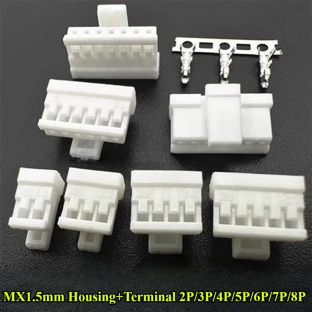 20/30/50/100Pcs/lot MXB1.5 MX1.5mm Pitch 1.5mm with Lock Buckle Housing Terminal Connector MX1.5 2P/3P/4P/5P/6P/7P/8P