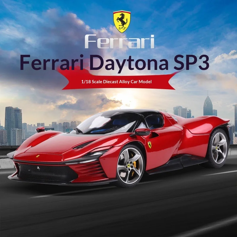 Modelo a Escala 1:18 del Ferrari Daytona SP3, Altamente Detallado, de Aleación Fundida a Presión, Auto de Exhibición Limitado para Coleccionistas Exigentes, Regalo de Lujo