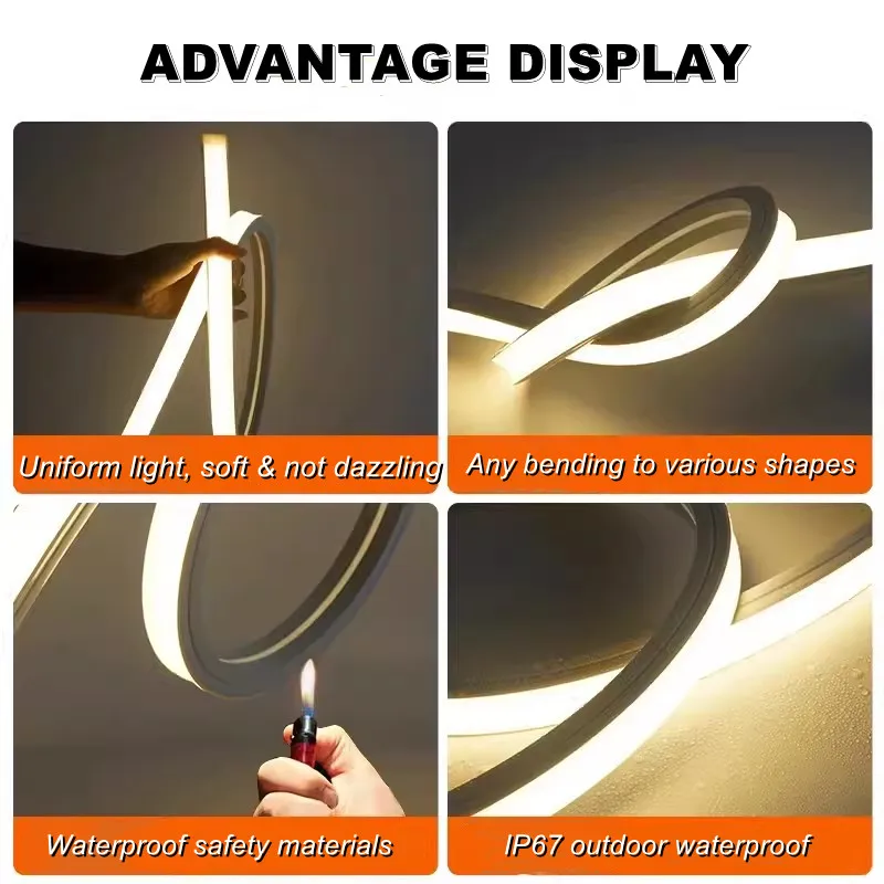 Neon Light Silicone Tube WS2811 WS2812B IP67 Waterproof Outdoor Lighting Flexible LED Light Strip Silica Gel Tube for Home Decor
