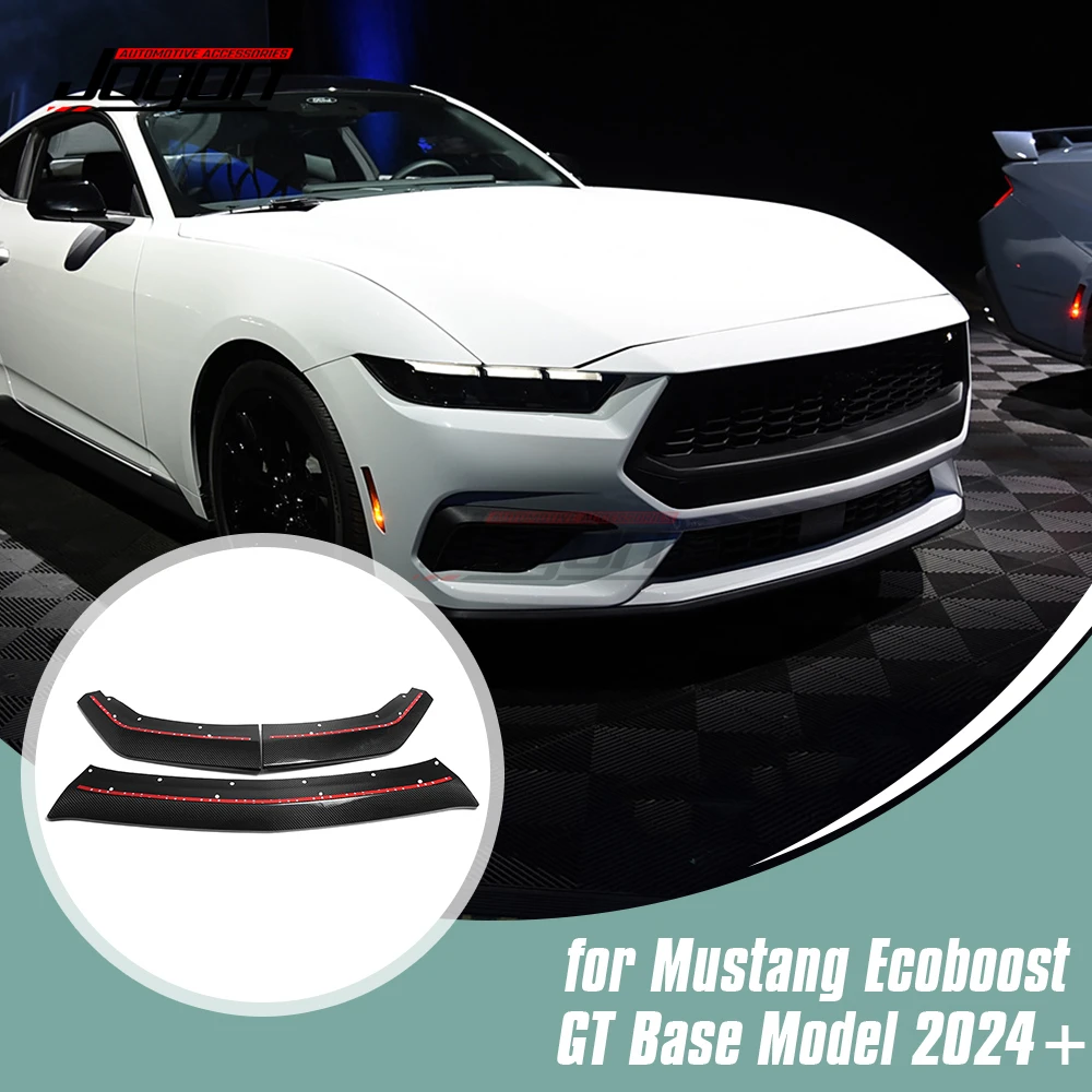 Carbon Fiber Car Front Bumper Lip Spoiler Body Kit Guard Splitter Cover Trim For Ford Mustang S650 GT Ecoboost 2024 Accessories