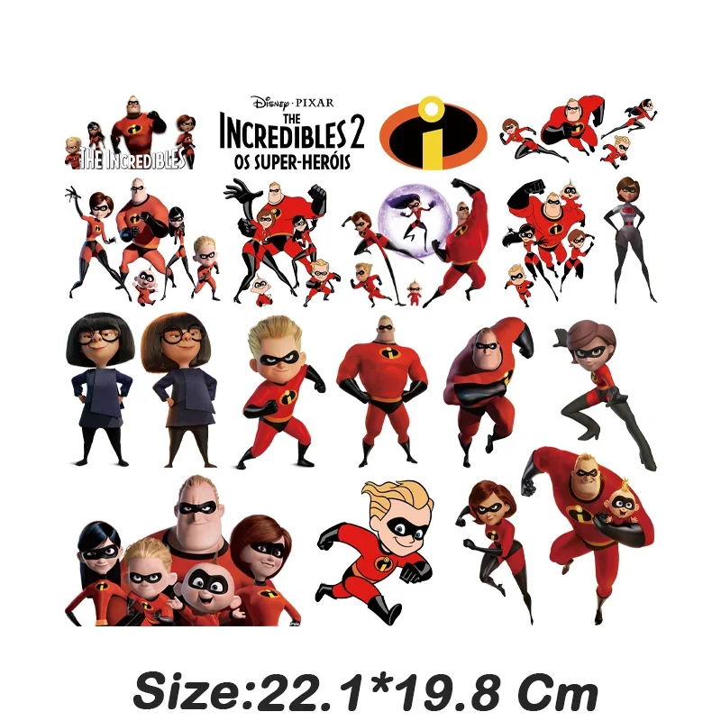 Disney The INCREDIBLES Cool Pattern Print Sticker Thermoadhesive Patches，Suitable for Hoodie,T-shirt,pillow bag.