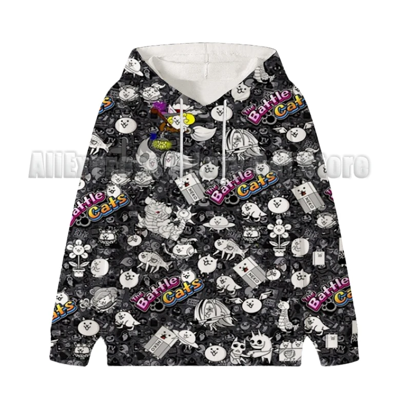 Camisola com capuz infantil, Top de manga comprida, Hoodie de anime dos desenhos animados, Jogo impresso, Tendência criativa e engraçada, Moda infantil