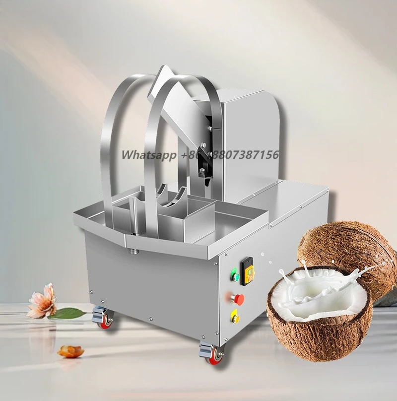 High Performance Coconut Shell Cutter Opening Machine Green Coconut Splitting and Halving Machine with Engine Core Component