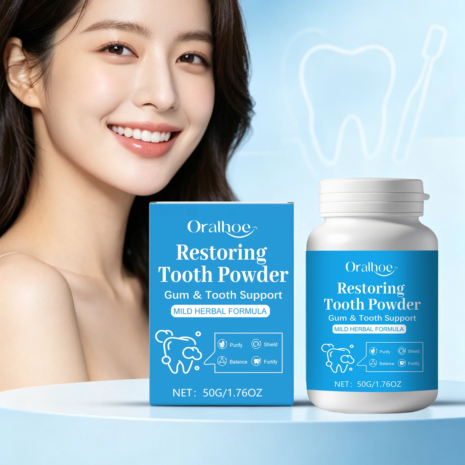 Tooth Powder Teeth Cleaning Gum Teeth Support Removing Dental Plaque Enamel Repair Brighten Teeth Fresh Breath Daily Oral Care