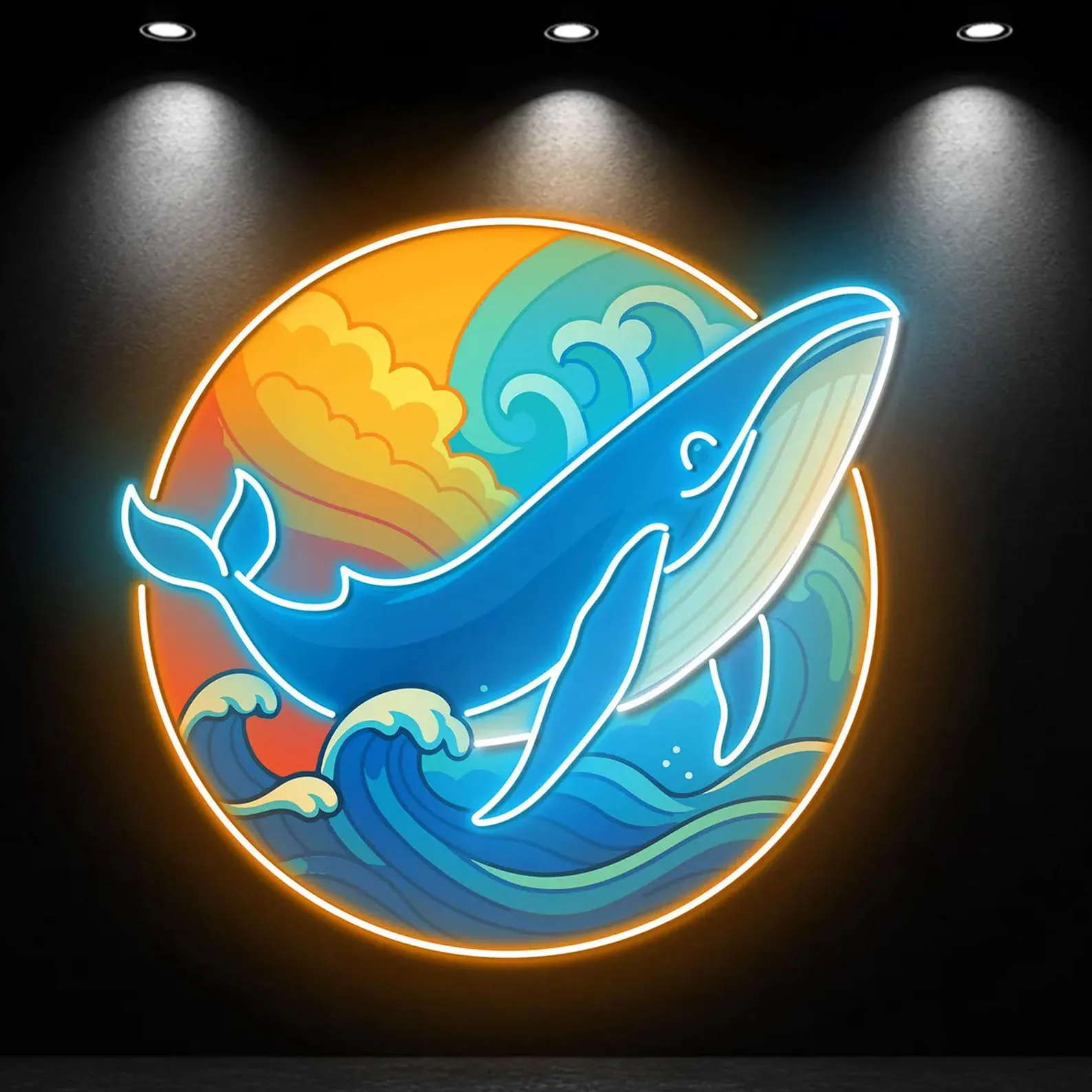 

Whale Neon Sign with UV Print,Ocean Theme Wall Decor,Colorful Sea Life Decor for Room,Studio or Fishing Shop,Gift For Kids