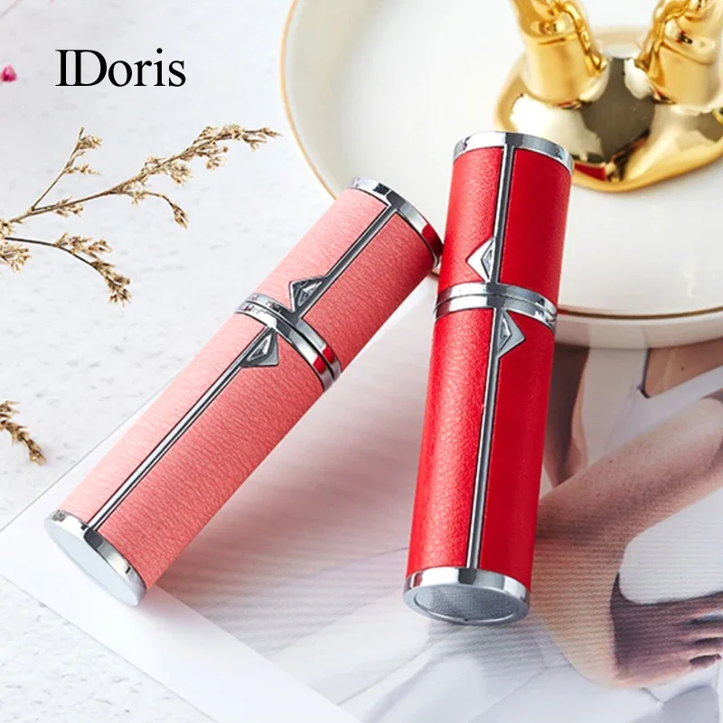 IDoris Aluminum Tube Perfume Bottle Solid Color Spray Bottle With Glass Liner Empty Cosmetic Containers Portable Atomizer Perfum