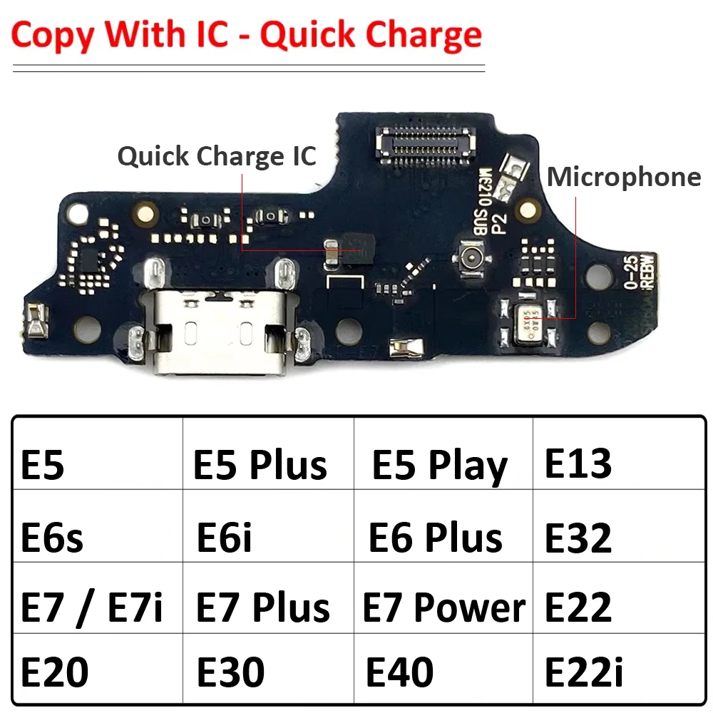 USB Charger Dock Connector Charging Board Port Flex Cable For Moto E5 E6 E6s E6i E7i E7 Plus Power Play E20 E30 E40 E22 E13 E32