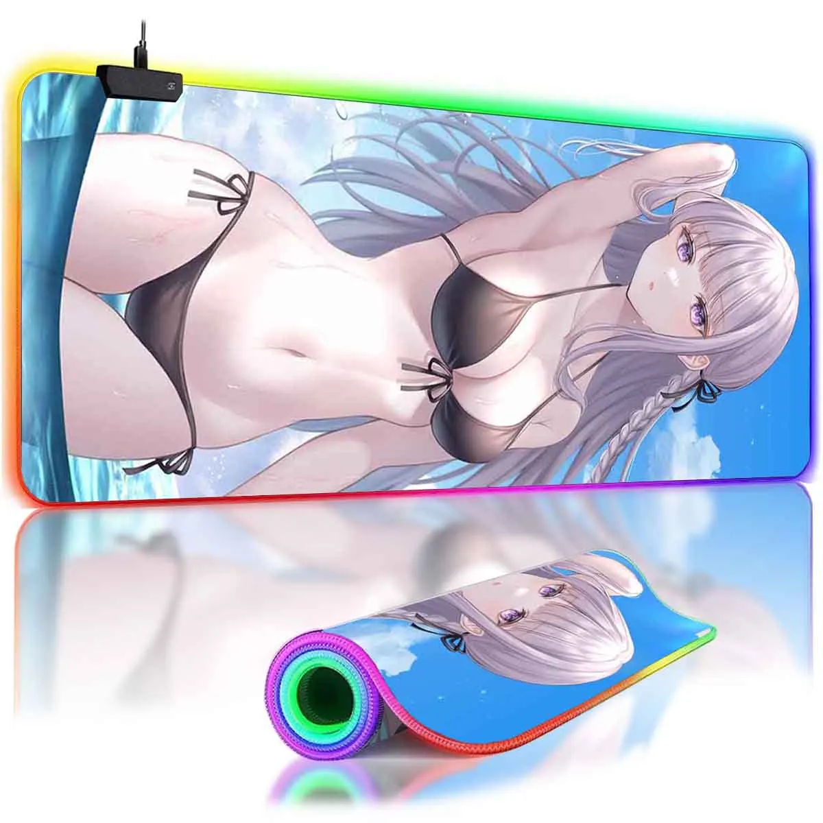 

D_Danganronpa Gaiden аниме RGB коврик для мыши с подсветкой Kirigiri Kyouko светодиодный большой коврик для мыши нескользящий коврик для мыши геймерский коврик для клавиатуры и мыши