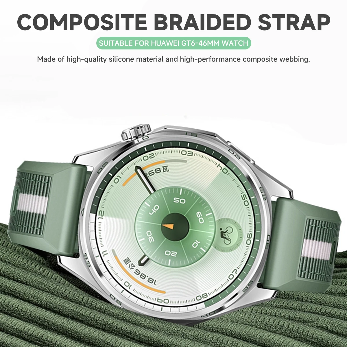 22mm Universal Nylon Silicone Woven Watch Strap for Huawei Watch GT6 46mm Smart Bracelet for Huawei GT6 Wristband Accessories