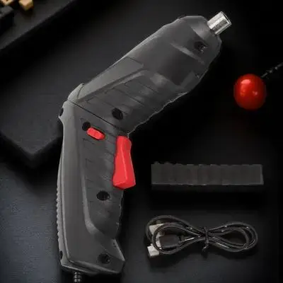 1Set مفك براغي لاسلكي متعدد الوظائف مثقاب كهربائي مدمج محمول احترافي عملي أداة صيانة منزلية صغيرة