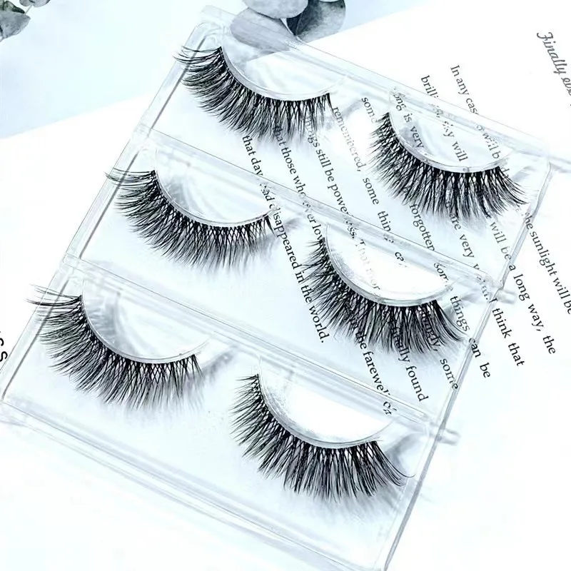 NEUE Transparent Terrier 3/5Pairs 3D Nerz Wimpern Faux Falsche Wimpern Dicken Make Up Wimpern Wimpern Natürliche Weiche gefälschte Wimpern