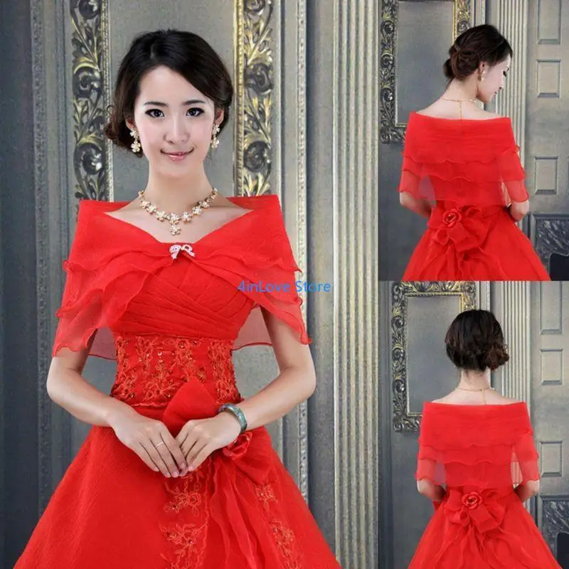 T4MD Bridal Bridal Bolero for Rhinestone Bowknot Prom Wedding Shawr