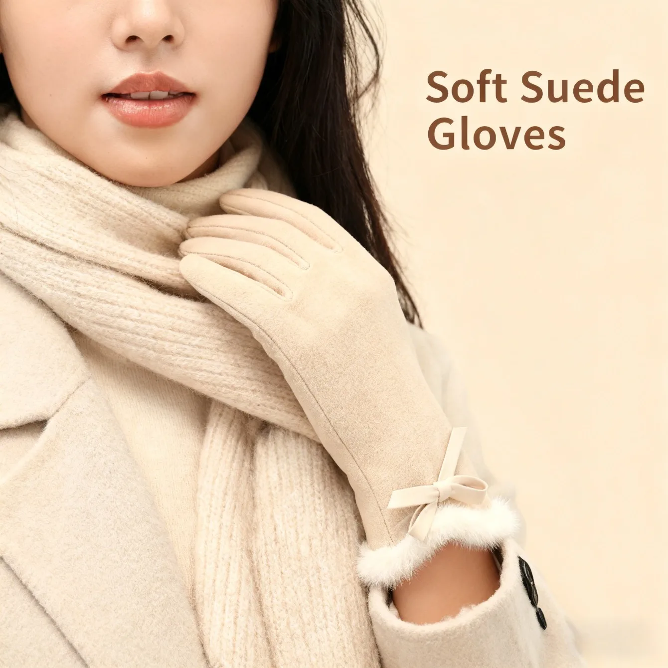 

Winter Velvet Gloves for Outdoor Warm Cycling Windproof and Cute Touchscreen Gloves for Students Driving Cold proof Skiing