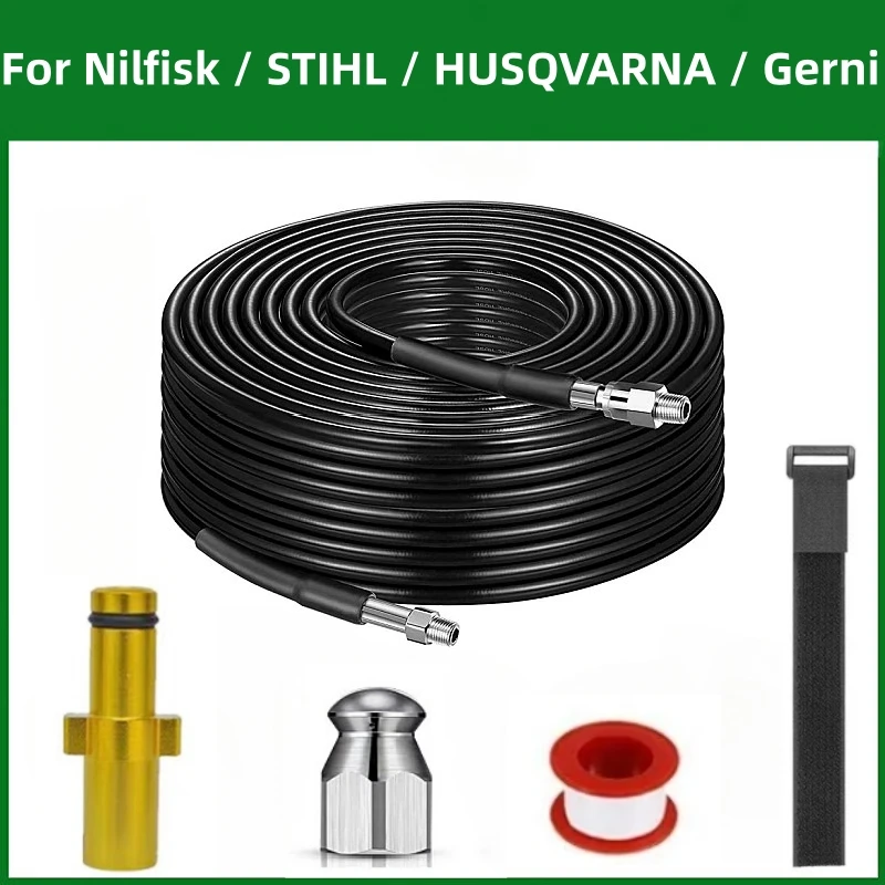 

1-35m Sewer Cleaning Hose, High-Pressure Cleaning Machine Hose,High-Pressure Cleaning Nozzle, For Nilfisk/STIHL/HUSQVARNA/Gerni