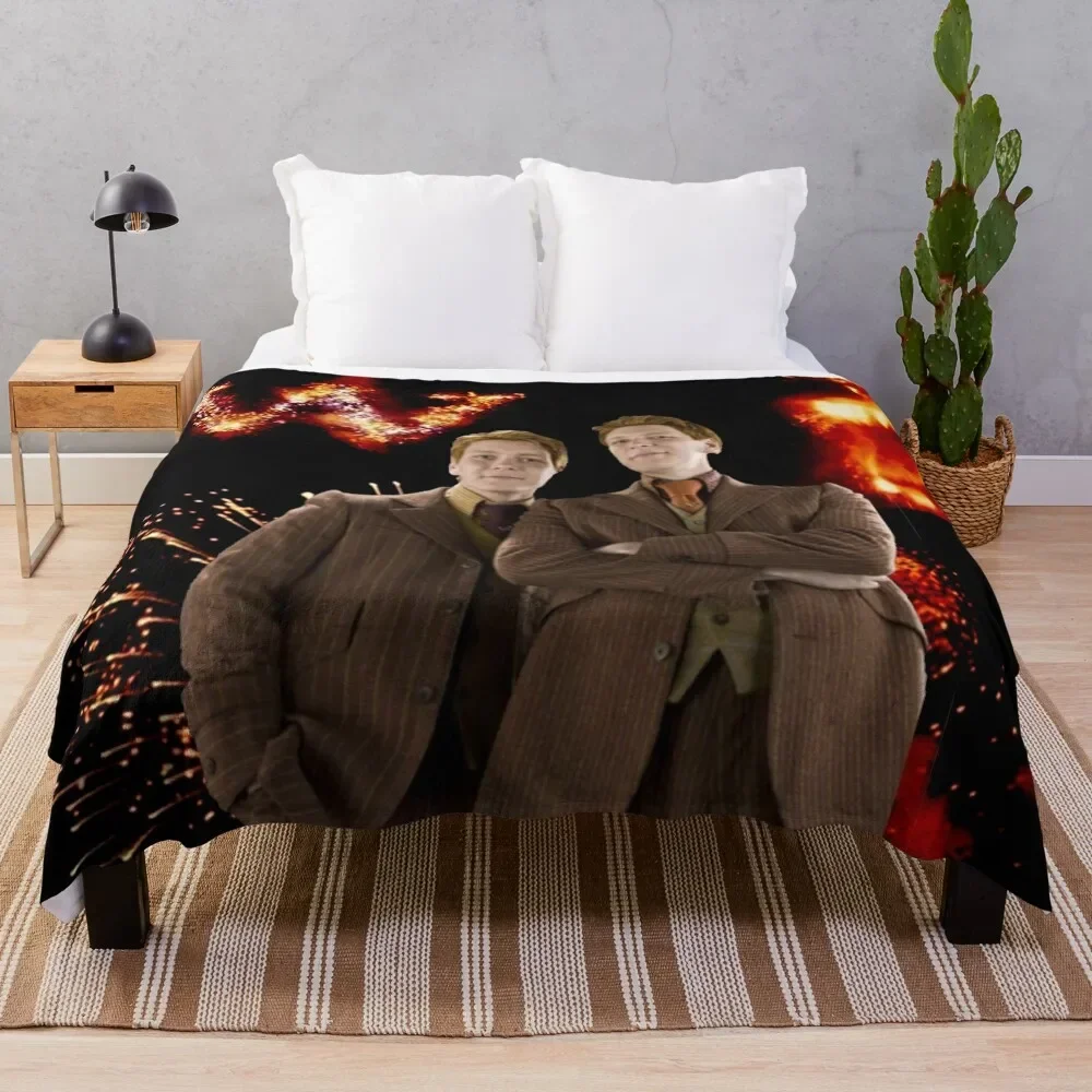 Fred and George Weasley Throw Blanket Soft Beds Giant Sofa warm for winter Moving Blankets