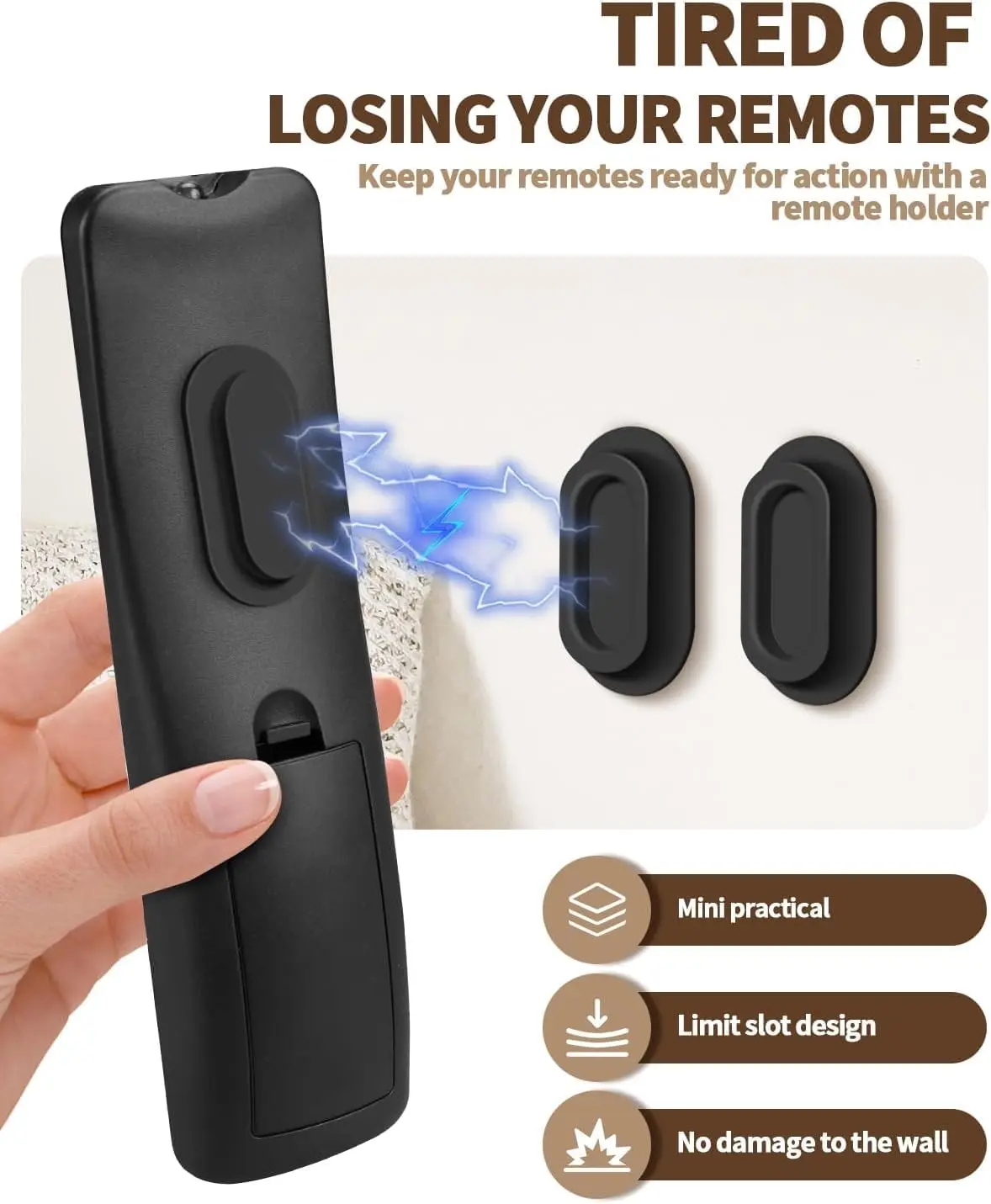 Magnetic Remote Control Holder – Upgraded Silicone Magnetic Wall Mount for TV, Fan & Air Conditioner Remotes – Self-Adhesive