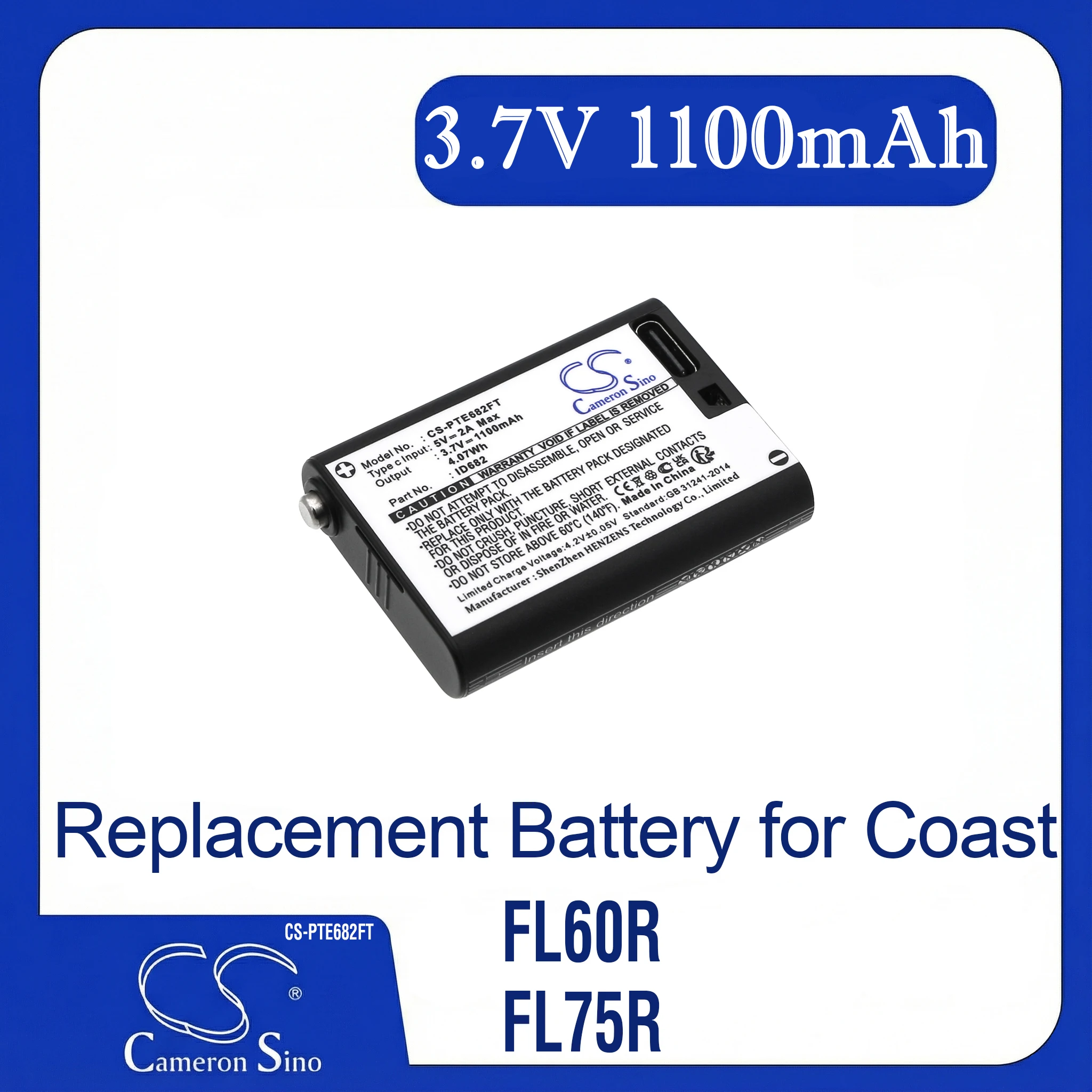 

Cameron Sino Replacement Battery for Ledlenser SEO Headlamp 7784, Fits P/N 620655B,BD1800,HLB1300