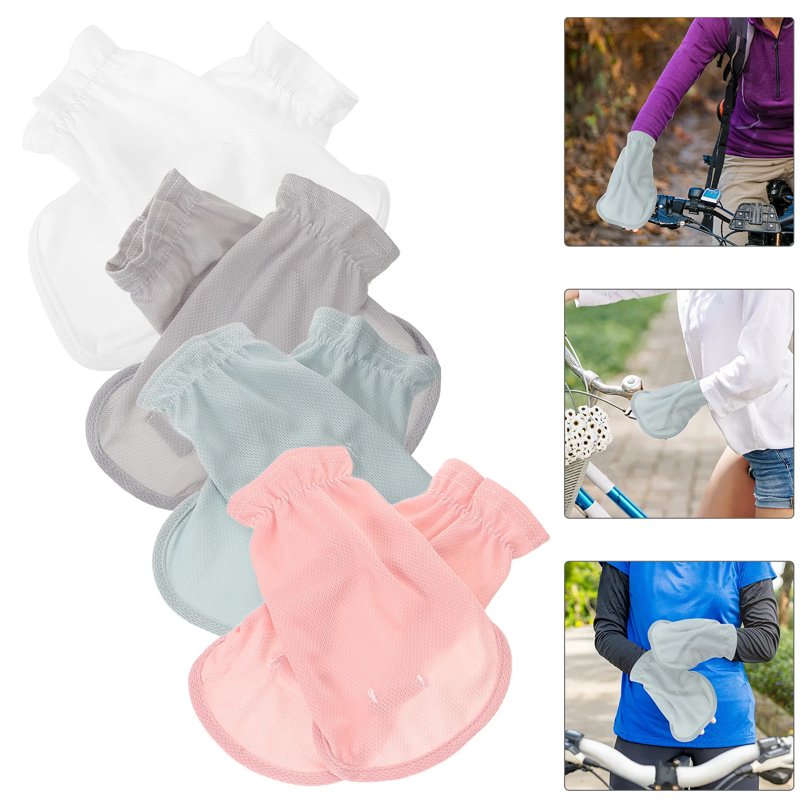 

4Pairs Anti Sun Driving Gloves for Women - Uv Protective Cycling Sun Gloves for Hiking Outdoor Sports Fingerless Breathable