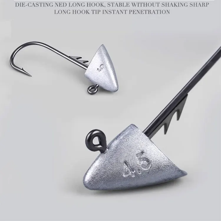JYJ 10pcs 2.7g 3.5g 4.2g 5g far casting fishing hook jig head hook ,stand hook for soft worm
