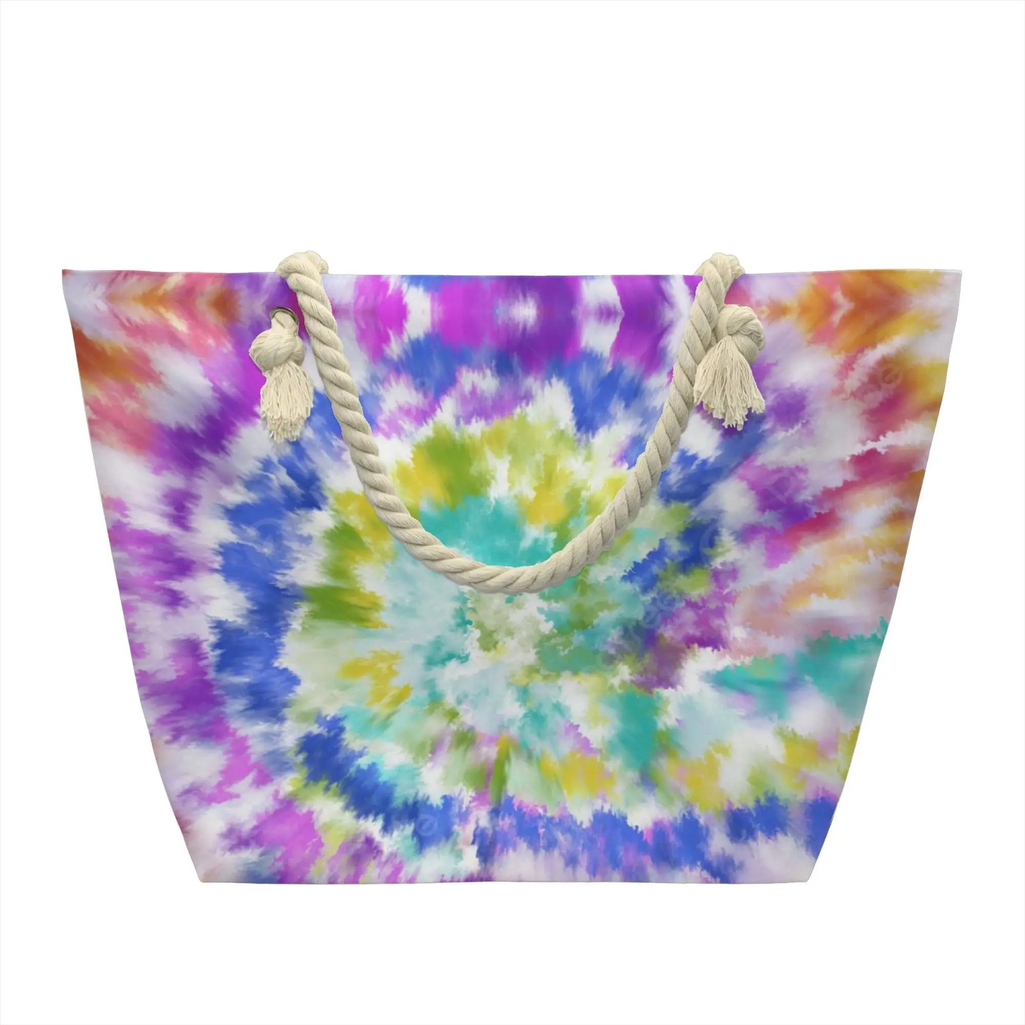 Tie Dye Abstract Groceries Shopping Bags Funny Printing Canvas Shopper Shoulder Tote Bags Large Capacity Washable Handbag