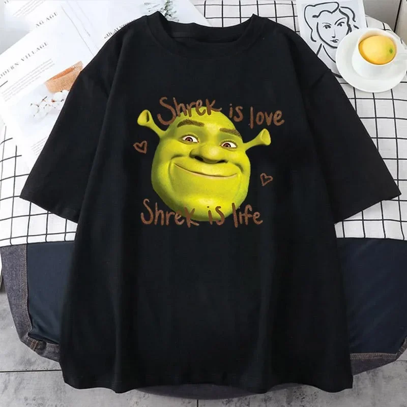 

Shrek Is Love Shrek Is Life Print Tshirt Women Casual Loose Cute Funny Round Neck Short Sleeve Top Clothing Tshirt Unisex
