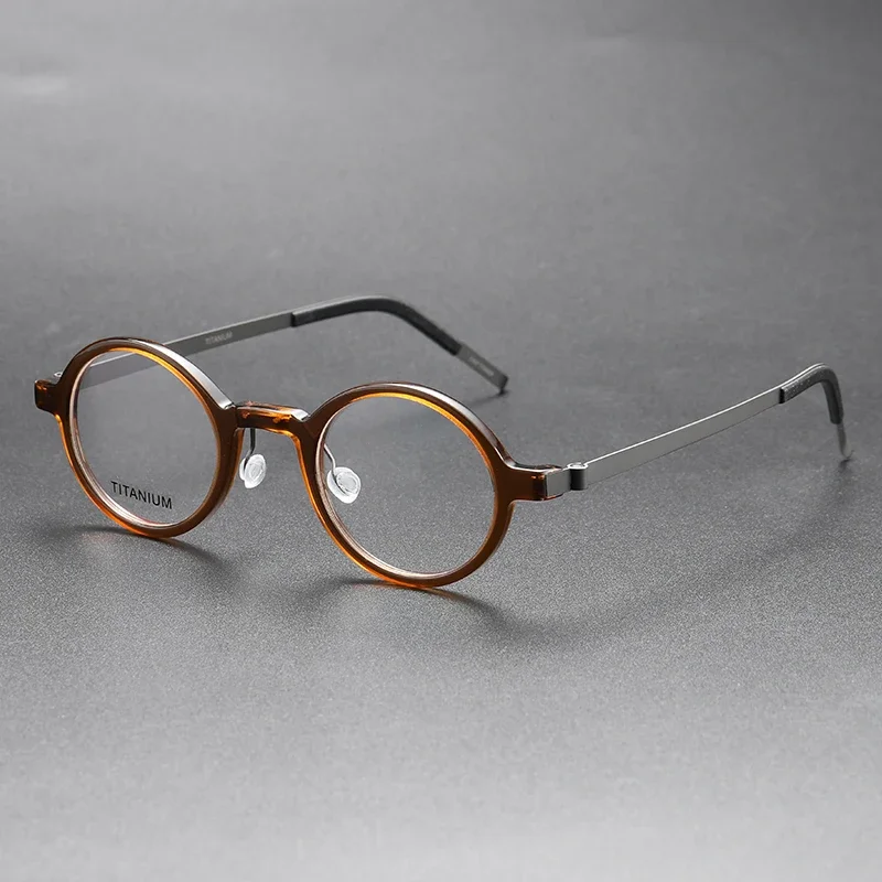 Dänemark Marke 1810 Kleine Retro Runde Brille Rahmen Männer Keine Schraube Ultraleicht Männer Myopie Rezept Optische Titan Brillen