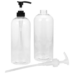 2 Pcs Shampoo Bottle Foam Dispenser and Conditioner Bottles Press Pump Soap Hand Plastic Filling The Pet Clear