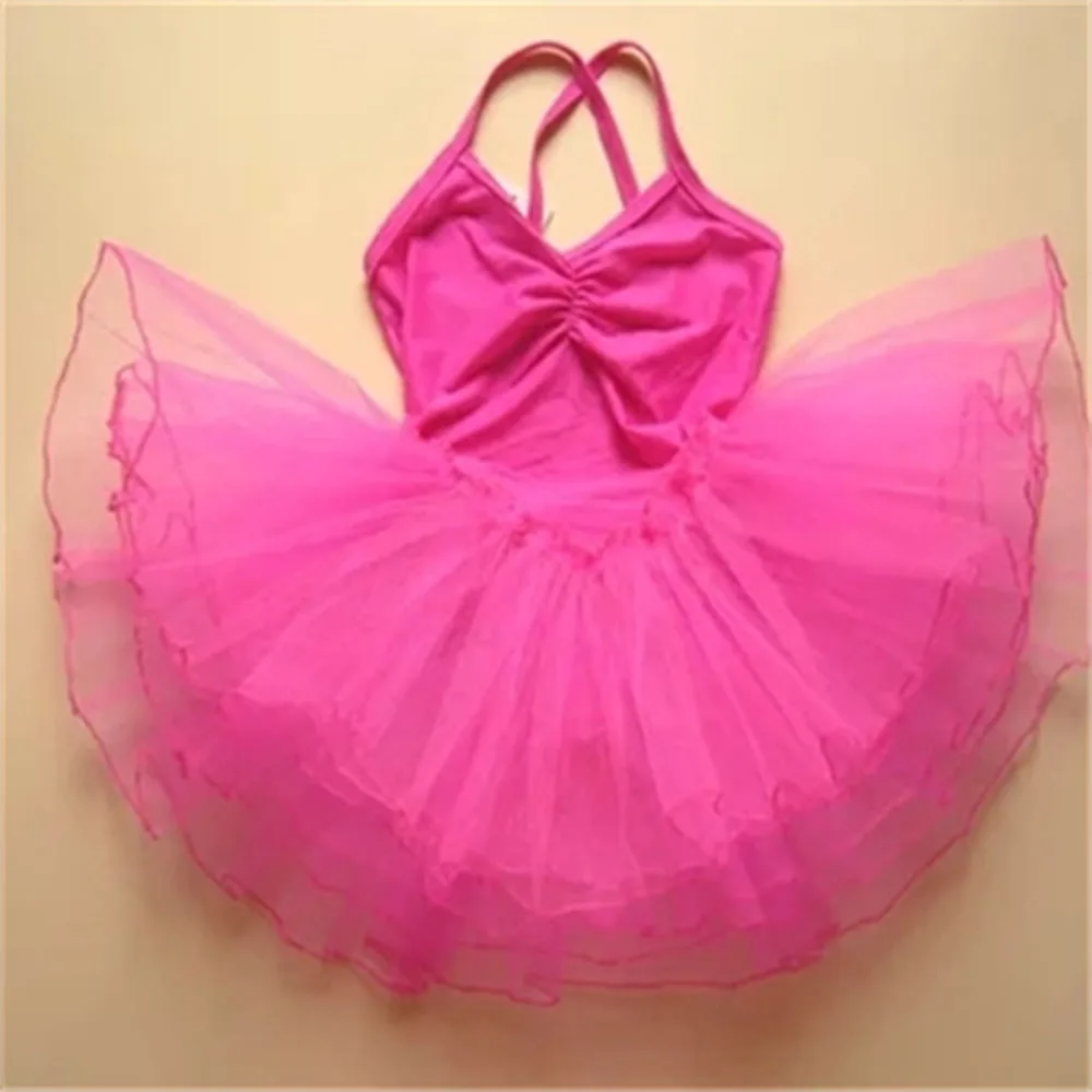 Justaucorps Tutu Professionnel pour Bol, Jaune, Bleu Ciel, Blanc, Vert, Rose Chaud, Rouge, Enfant